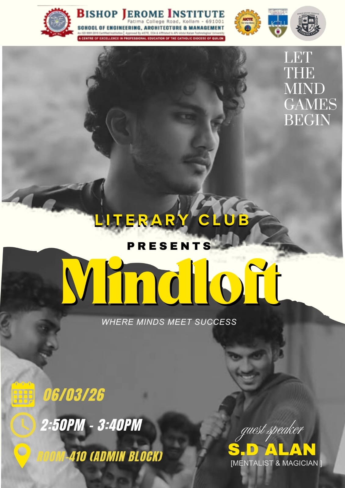 BJI Literary Club Presents: -Mindloft- with Mentalist S.D. Alan